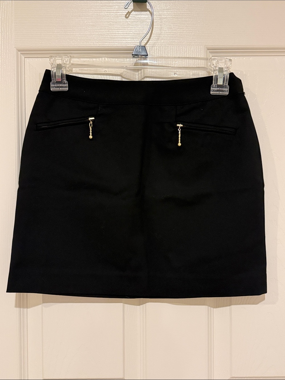 H&M Black Mini Skirt with Gold Zip Pulls